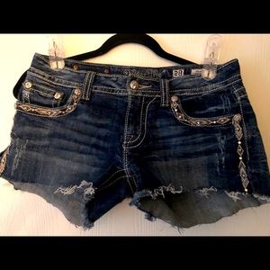 Miss Me Shorts. Original Jean Short w cut off hem.